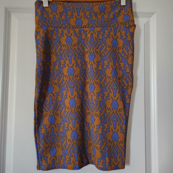 Lularoe Blue and Brown Cassie‎ - XS - Picture 1 of 3